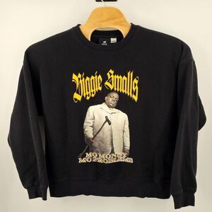 H&M X Biggie Smalls Sweatshirt Men Size Large‎ Black Oversized Fit Notorious BIG